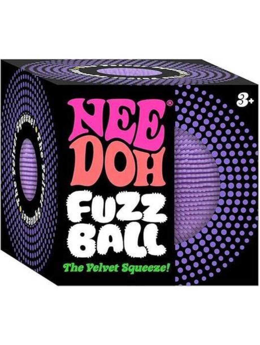 NeeDoh "The Fuzz Ball" Purple Velvet Squeeze Sensory Stress Ball Fidget Toy NIB
